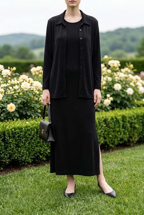 The Travel Collection Dresses & Skirts - The Travel Collection Black Two-Piece Maxi Dress Set Size 1X #473